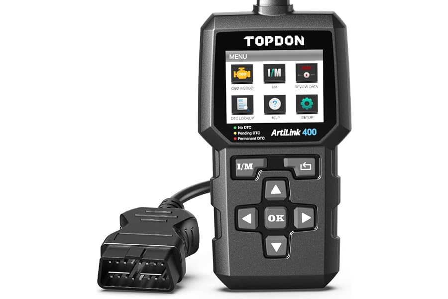 TOPDON AL400 OBD2 Diagnosis, Maquina Diagnosis Coche Multimarca 10 Funcione | comprobación de Las Luces del Motor, Prueb
