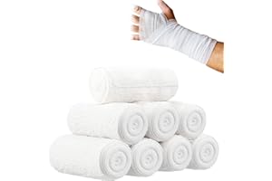 LDBKLGHJ Rouleaux de gaze conformables – Bandes extensibles sans latex – 8 rouleaux stériles 4" x 5 yards – Absorption et confort pour soins des plaies et du corps