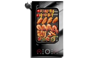 Noxton 2 Zone Induction Hob, 30cm Electric Hob Flex Zone for Barbecue Pan, 2800W Induction Hobs with Slider Touch Control 220-240V Safe Lock & Timer