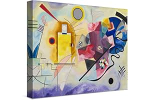 PICANOVA – Wassily Kandinsky – Yellow Red Blue 40x30cm – Cuadro Sobre Lienzo – Impresión En Lienzo Montado Sobre Marco De Madera (2cm) – Disponible En Varios Tamaños – Colección Arte Clásico