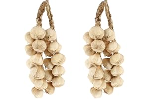 ‎AMOSFUN Amosfun Künstliche Knoblauchgirlande 4 Stück Realistische Knoblauchkette Für Küchen Wanddekoration Und Heimdekor Pflegeleichte Kunststoff Ornamente 14.9X3.7X4.7 Zoll