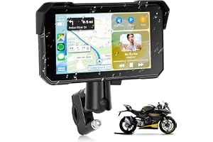 Rimoody Motorcykel Navi, motorcykel Carplay trådlös Android bil, 5 tums pekskärm, IP68 vattentät, Bluetooth, däcktrycksöverva