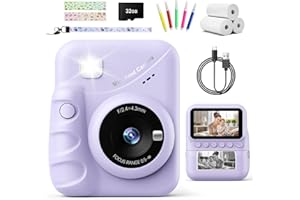 TIATUA aparat błyskawiczny dla dzieci, 3,0 cala 48 MP aparat cyfrowy dla dzieci z 32 GB karta i papier zdjęcie, prezent świąteczny dla dzieci w wieku 3-12 lat Lat
