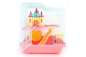 BPS BUENA PET SHOP BPS® - Gabbia per criceto con scala, tunnel e casetta, invio casuale, 28 x 21 x 31 cm, mod. BPS-1340