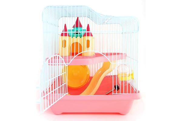 BPS BPS-1340 Cage pour hamster avec maison, tunnel et escalier Couleur aléatoire 28 x 21 x 31 cm