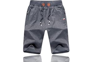 Tansozer Mens Gym Shorts Summer Sports Shorts Zip Pockets