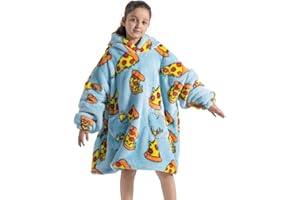 Ksnnrsng Children's Wearable Blankets, Oversized Hoodie Sweatshirt Blankets for Boys Girls Teenagers, Pullover Hoodie Oversized Portable Blanket Soft Comfortable Warm