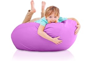 Aiire Pouf Bambini con Imbottitura - Puff Poltrona Sacco per la Cameretta Bimbo - Poltroncina Bimbi Morbida Divano per Decorazioni Camera da Letto Ragazza - Puffo per Sedersi Rosa