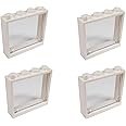 LEGO Windows 1 x 4 x 3 White With Trans-Clear Inserts ( PACK OF 4 )
