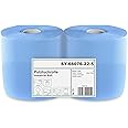 2 x blaue saugstarke Papierrolle, 1000 Blatt, 22x36 cm | 2-lagige perforierte Papiertücher | Putztuchrolle für Industrie, Wer