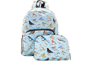 ECO CHIC Lightweight Foldable Water Resistant Mini Backpack Folds Into Pouch for Storage