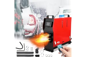 Fiqops Calefacción de pie, diesel, 8 kW, 12 V/24 V CC, diesel, calefacción de pie, con control remoto, LCD, interruptor, silenciador, diesel, calentador de aire para camión, coche, camping,