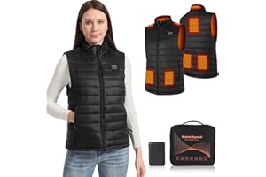Amiable Heated Vest for Women, Heated Gilet Womens with Battery, Heated Jacket Electric Heated Body Warmer for Women, 8 Heating Zone 3 Heating Setting Heated Clothing for Outdoor Skiing