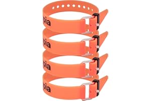 Appia Lot de 4 sangles d'arrimage de 35 cm avec sangle pour vélo, ski, vélo, camping, bricolage en TPU avec boucle en aluminium inoxydable