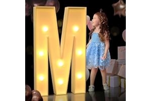 AAIRRA Decoración De Boda Marquesina, Letras Iluminadas del Alfabeto, con Letras Y Números Iluminados Letras De Marquesina Grandes Luces De Letras LED Letrero para Fiesta De Cumpleaños Boda,M,100CM