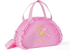 besbomig Ballett Taschen Handtasche Mädchen, Sporttasche Schwimmtasche Kinder, Kleine Umhängetasche Schulranzen für Ballett Latin Tanz Gymnastik, Rosa