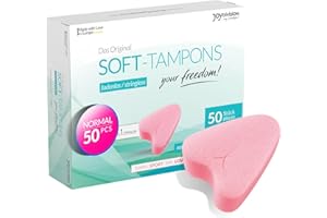 JOYDIVISION Soft Tampons normal I 50 pcs I pour le sport, la natation & le spa I Éponges menstruelles ultra douces I Insertion & retrait faciles I Tampon doux sans fil