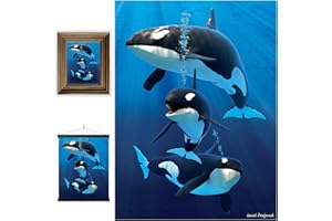 3D LiveLife Soczewkowe wydruki na ścianę - Orki od DeluxeBase Nieoprawiony plakat z wielorybem 3D. Idealny wypełniacz ścienny. Oryginalne dzieło sztuki licencjonowane przez renomowanego artysty, Davida Penfound