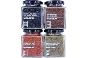 DAMUNE Sali Gourmet Molokai-Hawai: Sale Nero Black Lava Molokai-Hawaii (200g), Sale Rosso Alaea Molokai-Hawaii (200g), Sale Giada Bambú Molokai-Hawaii (200g), Sale Affumicato Molokai (200g)