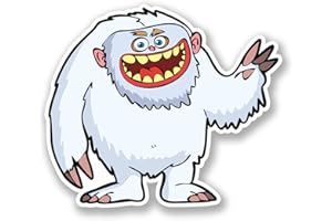 DESTINATIONVINYL 2 x neige Yeti Sticker en vinyle Monstre Funny iPad Ordinateur Portable Skateboard Fun # 4378 - 10cm Wide x 8.6cm Tall