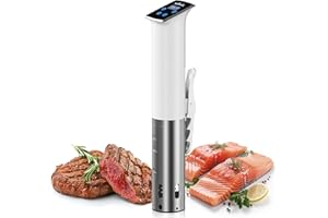 ‎WANCLE Wancle Sous Vide Sous Vide Stick 1100W –Sous Vide Garer mit IPX7 Wasserschutz, ±0,1 °C Temperaturkontrolle, leise & kompakt – Perfekt für zarte Steaks & Gemüse, Weiß