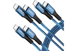 JMROY USB C to USB C Cable 3 Pack [2M+2M+2M], Type C to Type C Fast Charging (60W/3A), USB C Charger Cable for iPhone 15/15 Plus/15 Pro/15 Pro Max, iPad Pro/Air/Mini,MacBook Air/Samsung S23/S22/S21
