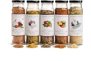 TILZ Herbs And Spices Set -5x Vegetable Seasoning Cooking Gifts, Smoked Paprika, Italian Seasoning Herbs, Garlic, Salt, Rosemary Chilli, Chives, Basil, Lemon Pepper Seasoning |All Purpose, Spice Gift Set