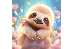 AIRDEA Juego de pintura de diamantes de perezoso DIY para adultos y niños, cuadros de pintura de diamantes 5D, animales, arte de diamantes, país de ensueño, juego de pintura de diamantes, kit de