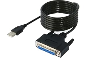 SABRENT Printer Cable, USB to Parallel Adapter (1.8m), DB25 IEEE-1284 Parallel Printer Cable Adapter with thumbscrews Connectors, Compatible with most printers (CB-DB25)