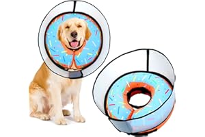 TMEOIIPY Dog Cone Collar for Small Medium Large Dogs and Cats,Inflatable Dog Collars for After Surgery, Adjustable Soft Dog Cone Protective Elizabethan Collar Pet Collar to Stop Licking - XL