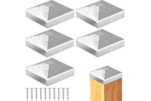 Sturiz 6 styck stolpskydd 12x12 cm stolpskydd för staketstolpar skyddskåpor för trästolpar jordhylsen staket avskydd för stolpar stolpaväckare metall staketskåpor Fyrkantiga staketstolpkåpor med