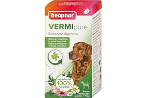 Beaphar VERMIpure Comprimidos Naturales - Perros >15kg Medianos y Grandes - 50 Comprimidos