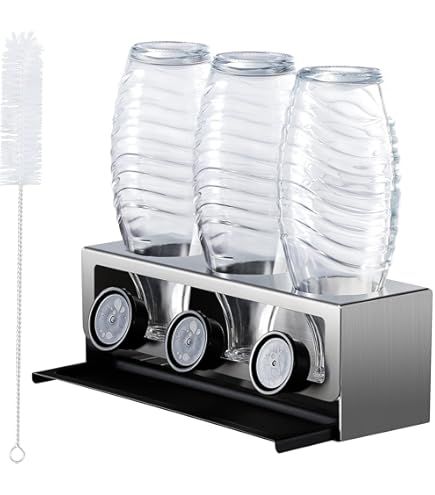 GRWE Bambushalter Glasflaschen-Halter fr 3 Flaschen, mit  Ersatz-Auffangschale : Amazon.de: Kche, Haushalt & Wohnen