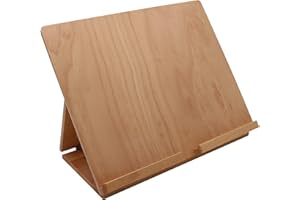 Paintersisters® Support de tablette en hêtre, support de lecture, planche à dessin, chevalet de table, support de partitions, support de pad, angle de lecture réglable