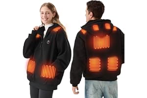 DR.PREPARE Heated Hoodie Unisex with 16000mAh Power Bank, 9 Heat Zones, Max 8H Heating Sweatshirt Mens for Hunting Skiing Riding