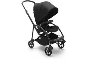 Bugaboo Bee 6, Our Greatest City Pushchair, Small Size and Compact Design, Lightweight, One-Hand Fold, Black Chassis & Black Sun Canopy