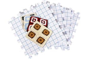 DEARBAG Lot de 4 tapis de verrouillage de travail avec grille de 28 cm mousse épaisse à encastrer, crochet, artisanat