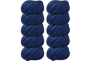DELFINO WOLL DOLOMITI Tiglio 10 Gomitoli Lana Merinos 50g - Disponibile in più Colori e Spessori - Filato Colore Blu Navi (908) - 85% Lana Merinos, 15% Microfibra - 100% Made in Italy (908)