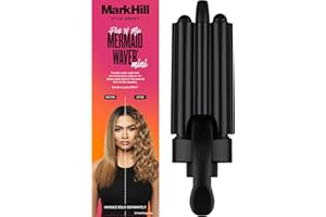 Mark Hill Pick 'N' Mix Interchangeable Curling Wand - Mini Mermaid Waver Barrel - 16 mm - Black (Handle Sold Separately)