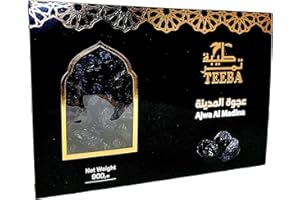 TEEBA Premium Ajwa Dates from Al-Madina, 450g/900g, Natural Fresh Sweet Dates, High Fiber Snack, Saudi Arabian Import (900g (31.75 oz) Box)