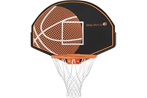 Bee-Ball Wall-Mounted Basketball Hoop - 44" Adjustable-Height Playset for Indoor and Outdoor Play - Shatter-Proof Backboard for Kids & Adults