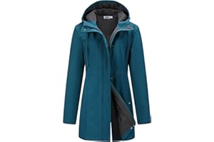 Outdoor Ventures Softshell Jacket Ladies Rain Jacket Functional Rain Coat Windbreaker Waterproof Hiking Jacket Breathable Outdoor Jacket with Hood for Spring Fall Winter