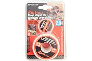 VIDOELETTRONICA Bobine de 60 g étain pour soudure fil d'étain pour soudure (60 g 2 mm+ flussant)