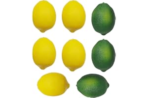 Xusxes 8 Piezas Limones Amarillos Falsos Simulación De Limón Verde Decoración De Limones Amarillos De Imitación Limones Decoraciones Fiesta Limones Falsos para La Decoración del Hogar