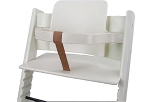 BAMBINIWELT BY RAFAEL K. Bambiniwelt Sangle d'entrejambe compatible avec la chaise haute Stokke Tripp Trapp en cuir véritable (marron)