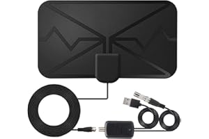 liuchanghe Antenna TV Interna con Amplificatore Segnale HDTV per DTT DVB-T/DVB-T 2, Antenna Digitale Terrestre Supporta Smart TV 4K HD/1080P