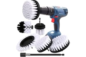 YIHATA 6PCS Brosse Nettoyage Perceuse, Brosse pour Perceuse Voiture, Brosse pour Perceuse Brosse Nettoyage, pour Jantes Carrelage Tapis Baignoire Cuisine Toilettes Sol Blanc