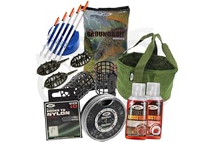 NGT Carp Match Fishing Ground Bait Tackle Set With Glugs Hooks Feeders Floats Groundbait And More