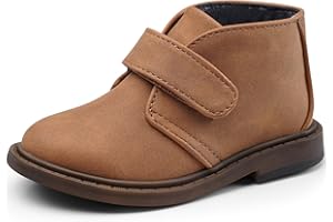 Harvest Land Boys Dress Shoes Lace-up School Shoes Kids Classic Oxford Boots Boys Loafer Flats Hook and Loop Light Comfortable for Toddler Big Kids