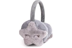 IPENNY Warme Ohrenwärmer Ohrenschützer Winter Verstellbar Plüsch Ohrenschützer Kälteschutz Cartoon Sternchenmuster für Kinder